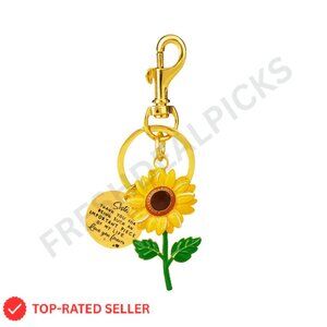Sunflower Keychain Bag Charm Elegant Chic Accessory Gift Ready